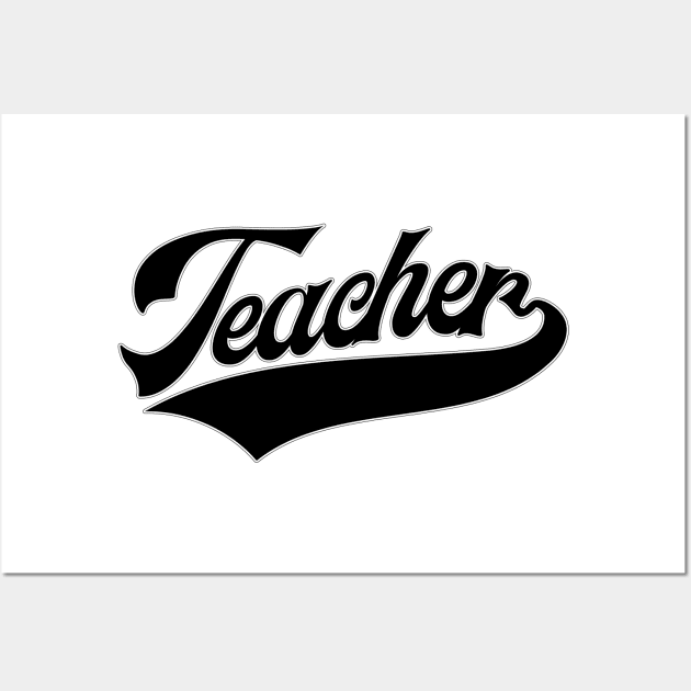 Teacher Script 2 Black Font Wall Art by jtranphoto